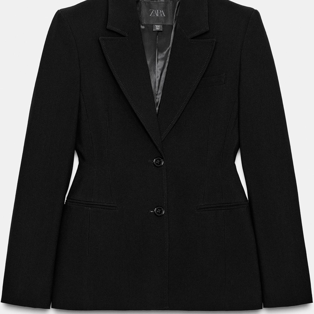 Zara Women's Classic Black Suit sinched Jacket